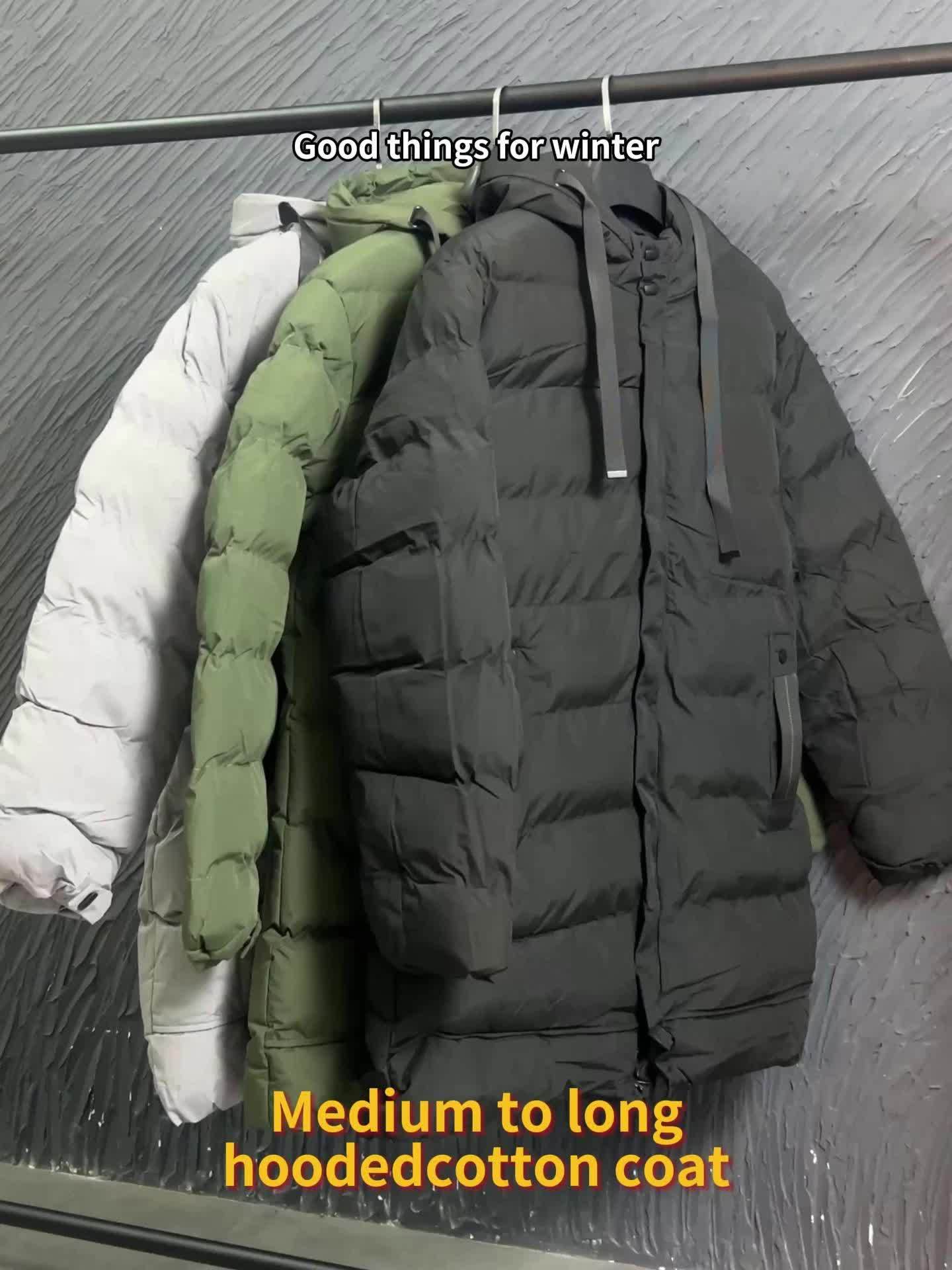 Men's Long Hooded Puffer Jacket Winter