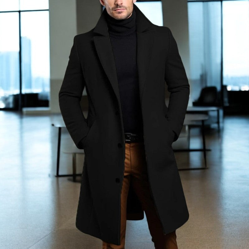 Men's trench coat wool jacket with urban style