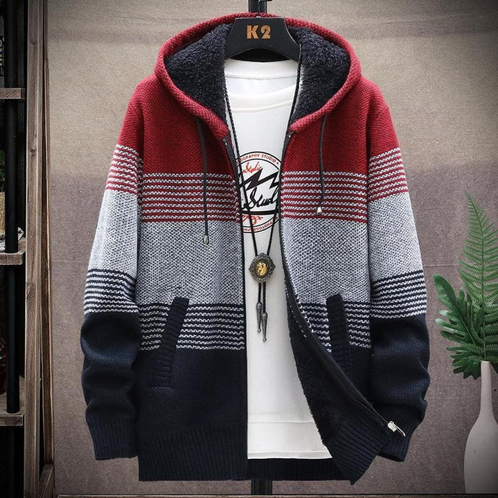 Men's Long Hooded Cardigan