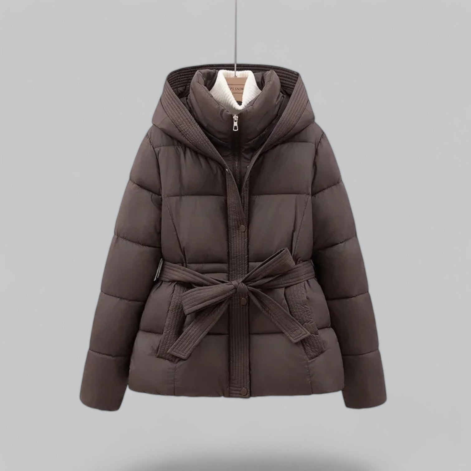 Women's Belted Winter Parka Jacket