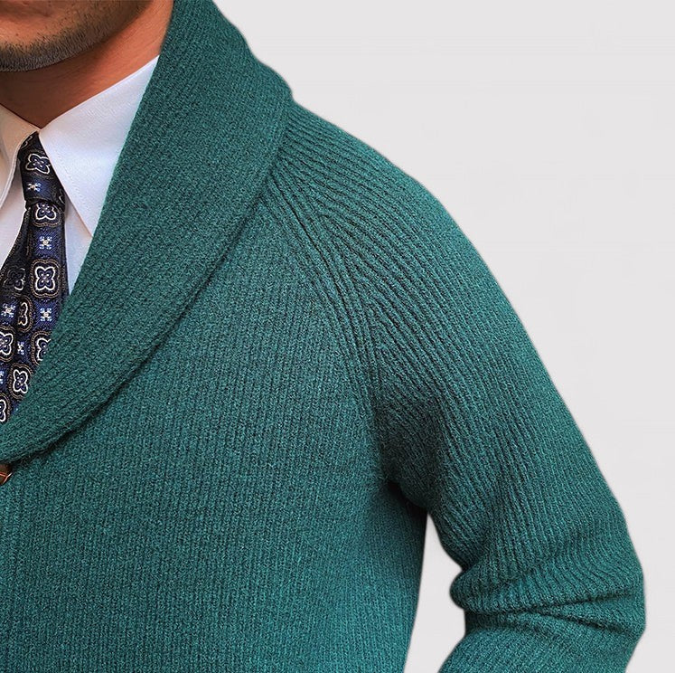 Men's Shawl Collar Knitted Cardigan