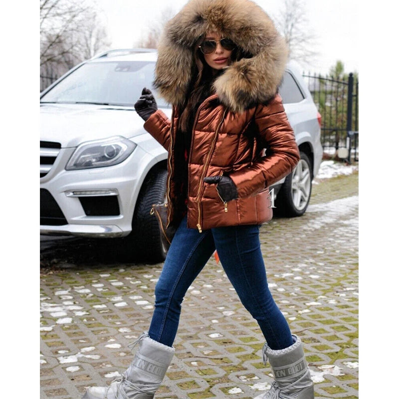 Stylish Faux Fur Lined Jacket For Women