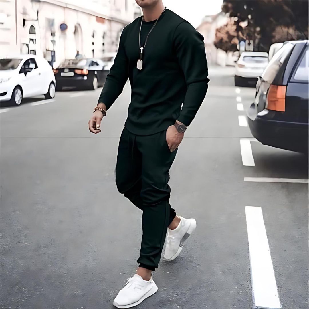 Men's Solid Colour Casual Tracksuit