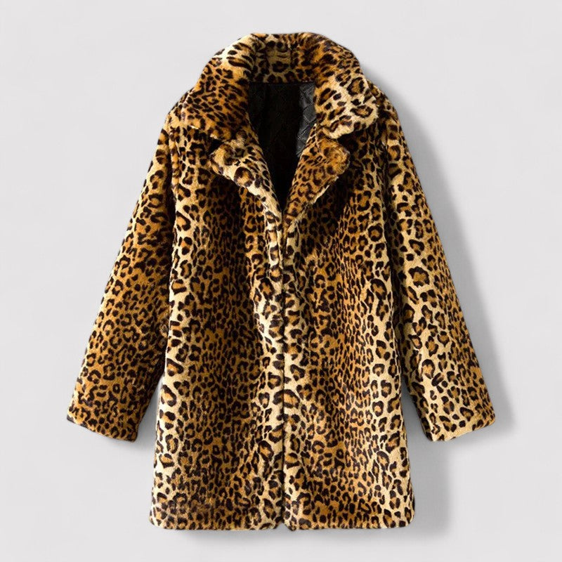 Leopard Faux Fur Jacket For Women