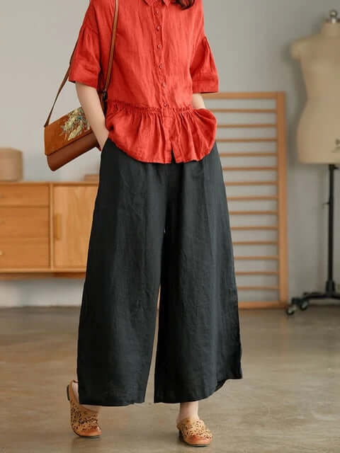 Casual Linen Cotton Trousers for Women