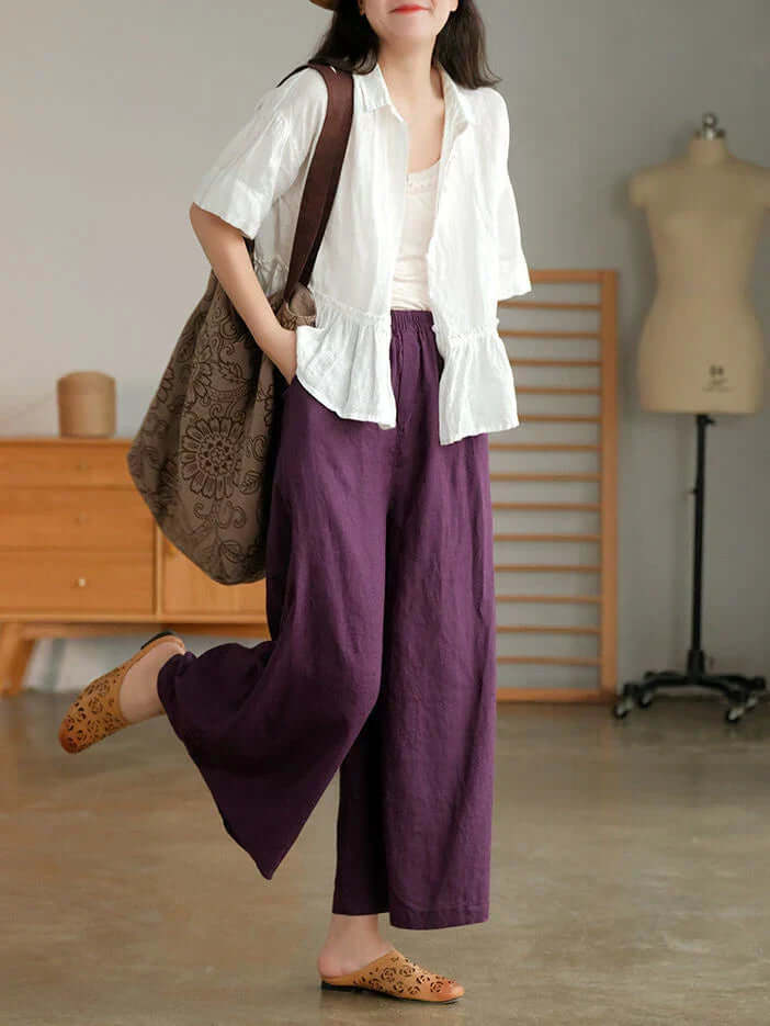 Casual Linen Cotton Trousers for Women