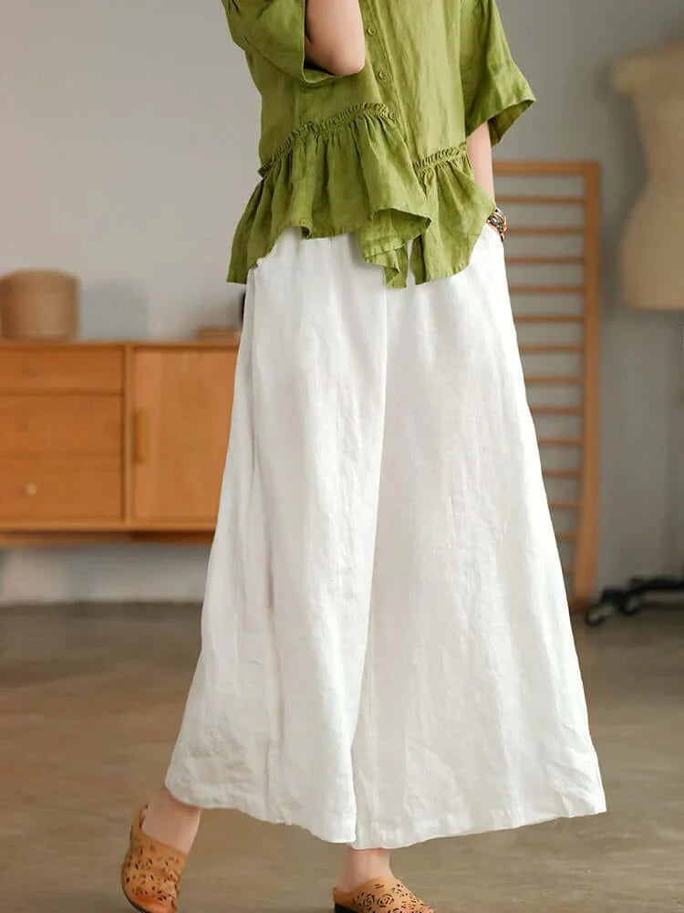 Casual Linen Cotton Trousers for Women