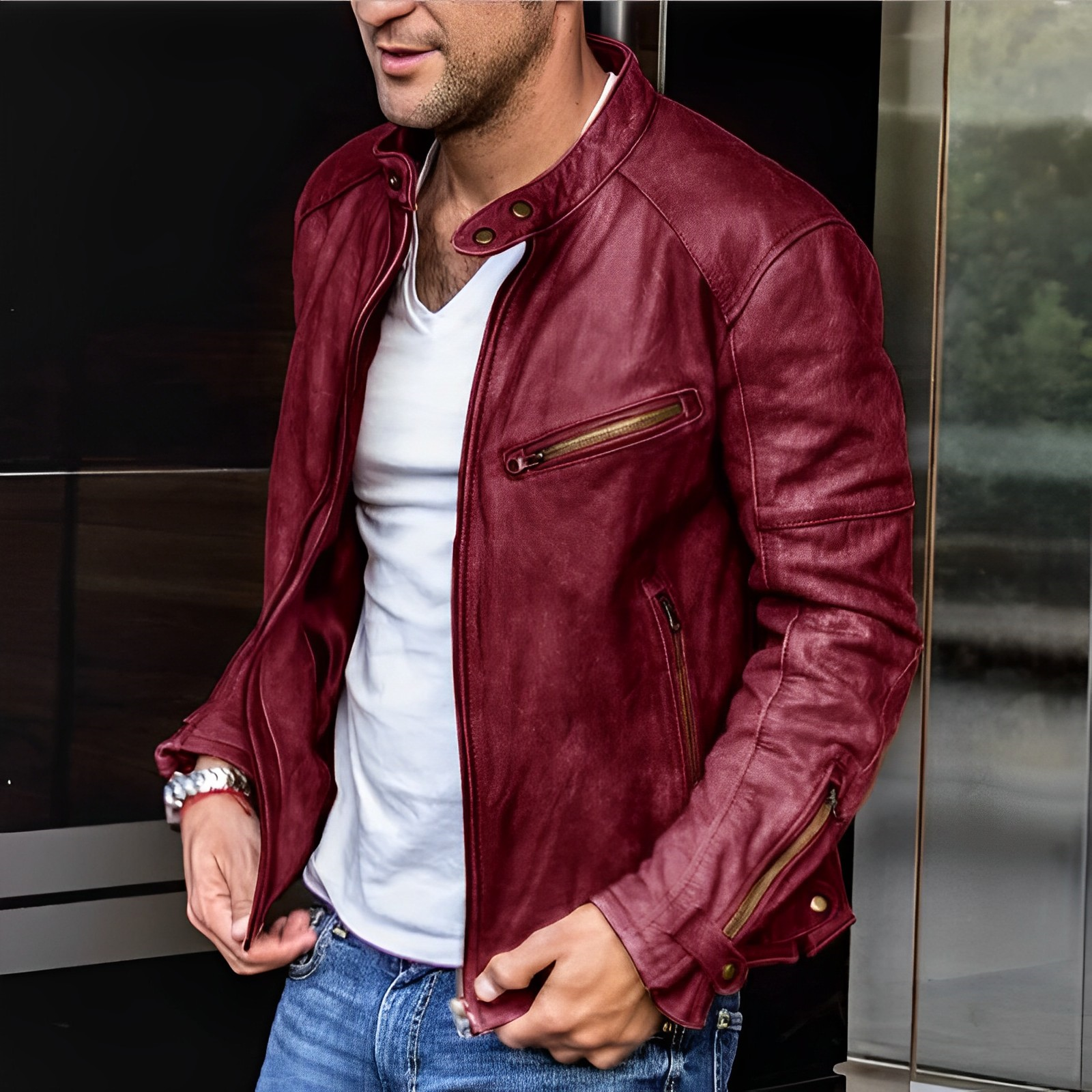 Elegant All-Season Leather Jacket