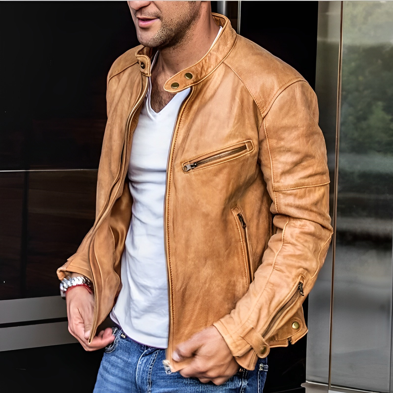 Elegant All-Season Leather Jacket