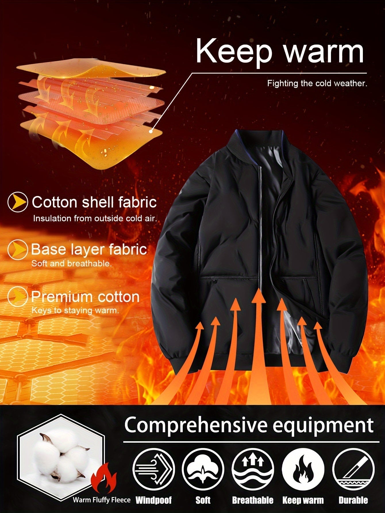 Men's Warm Fleece Winter Jacket