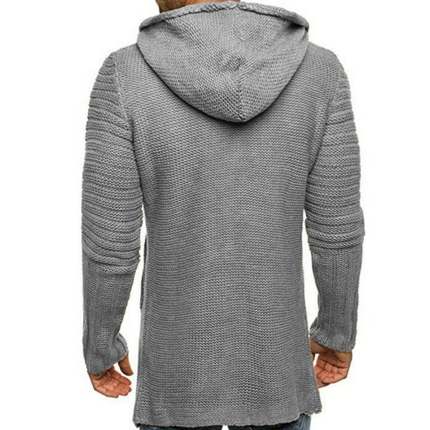 Men's Hooded Long Cardigan