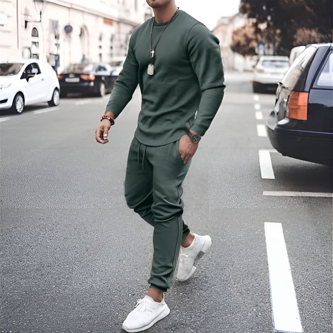 Men's Solid Colour Casual Tracksuit