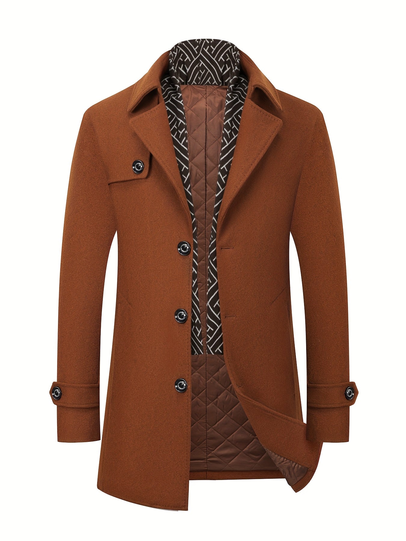 Men's wool blend trench coat