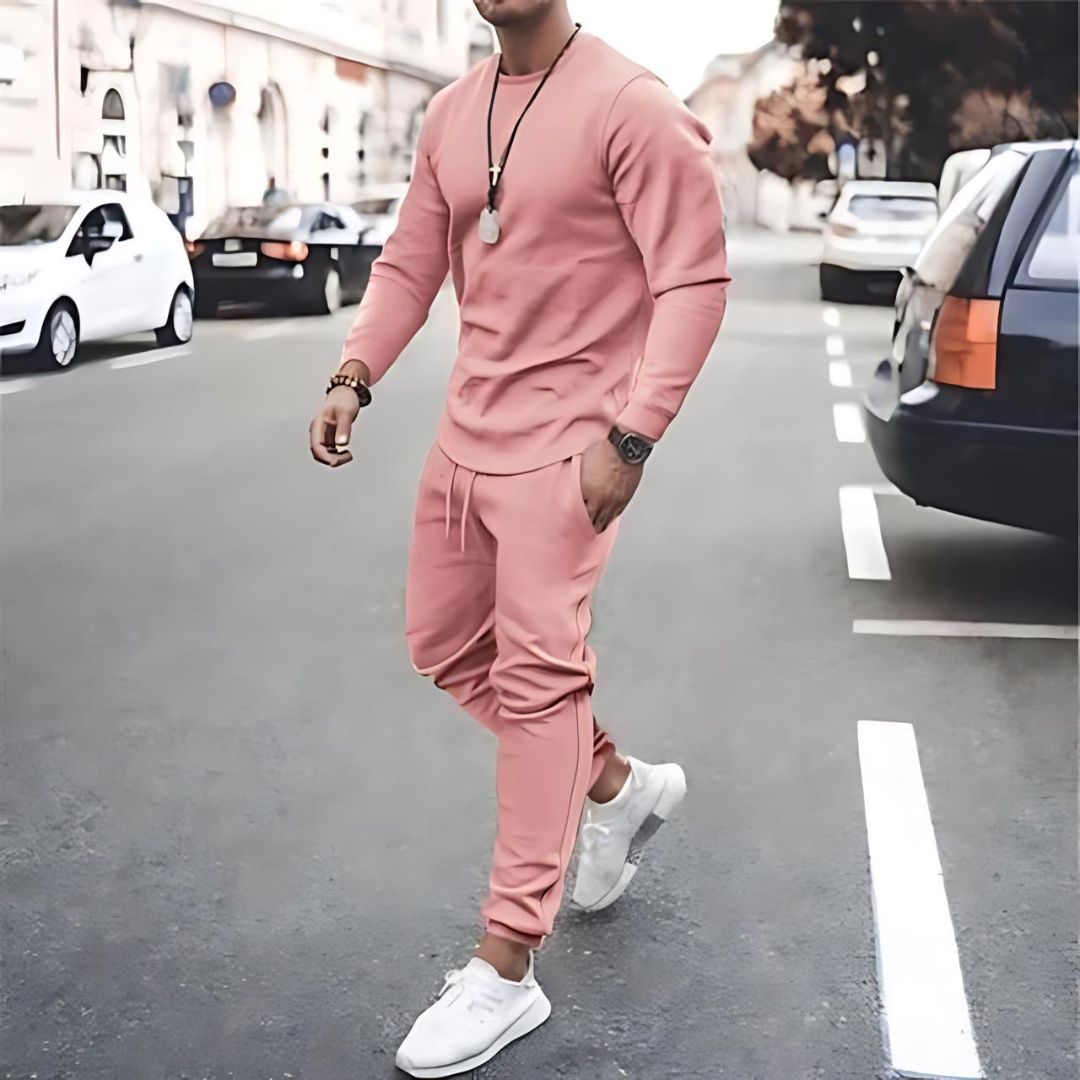 Men's Solid Colour Casual Tracksuit