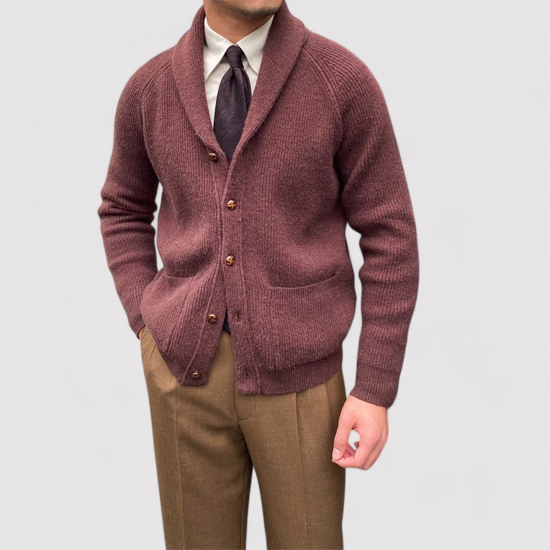 Men's Shawl Collar Knitted Cardigan