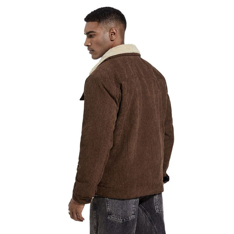 Owen - Corduroy Jacket - Warm Sherpa Lining and Rugged Style