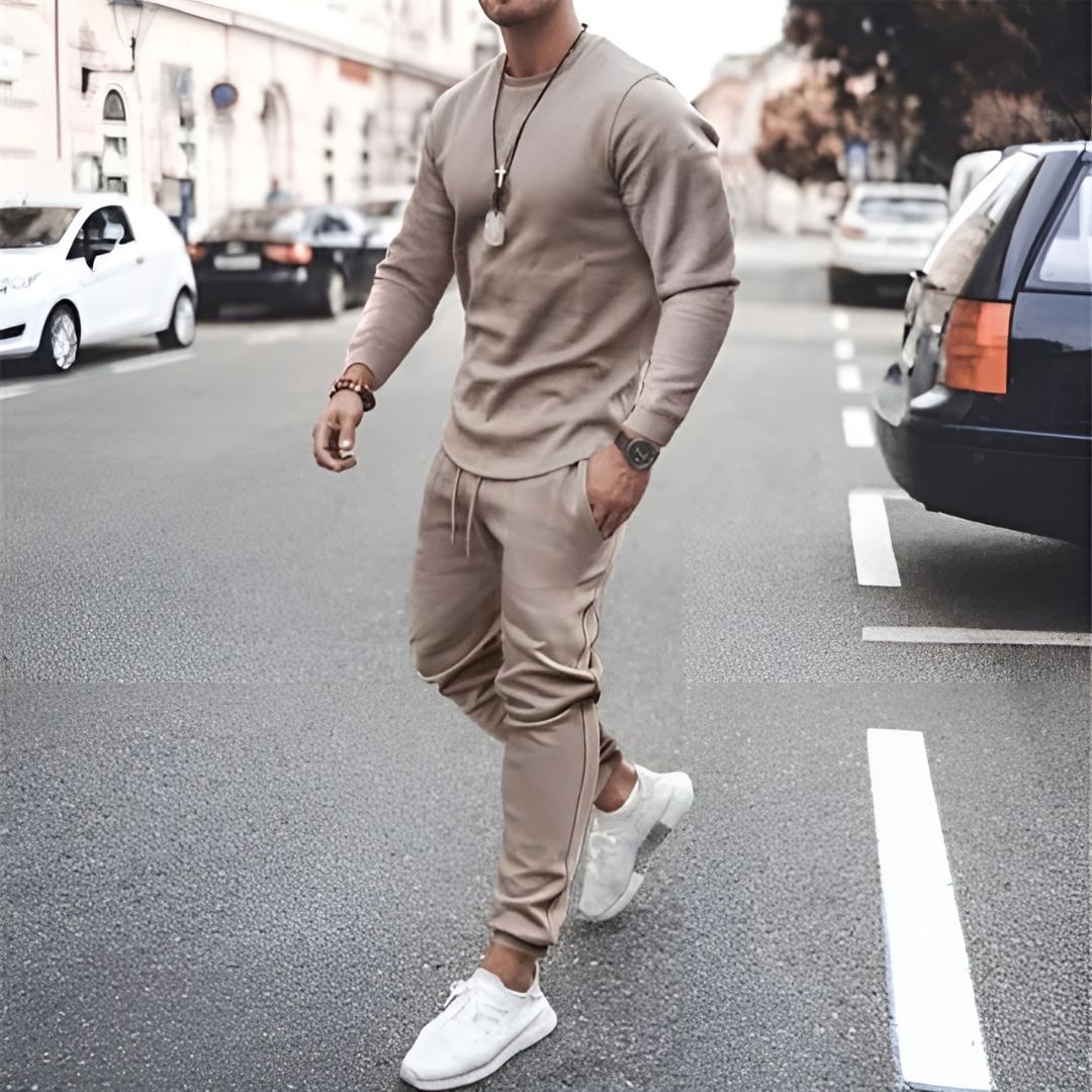 Men's Solid Colour Casual Tracksuit