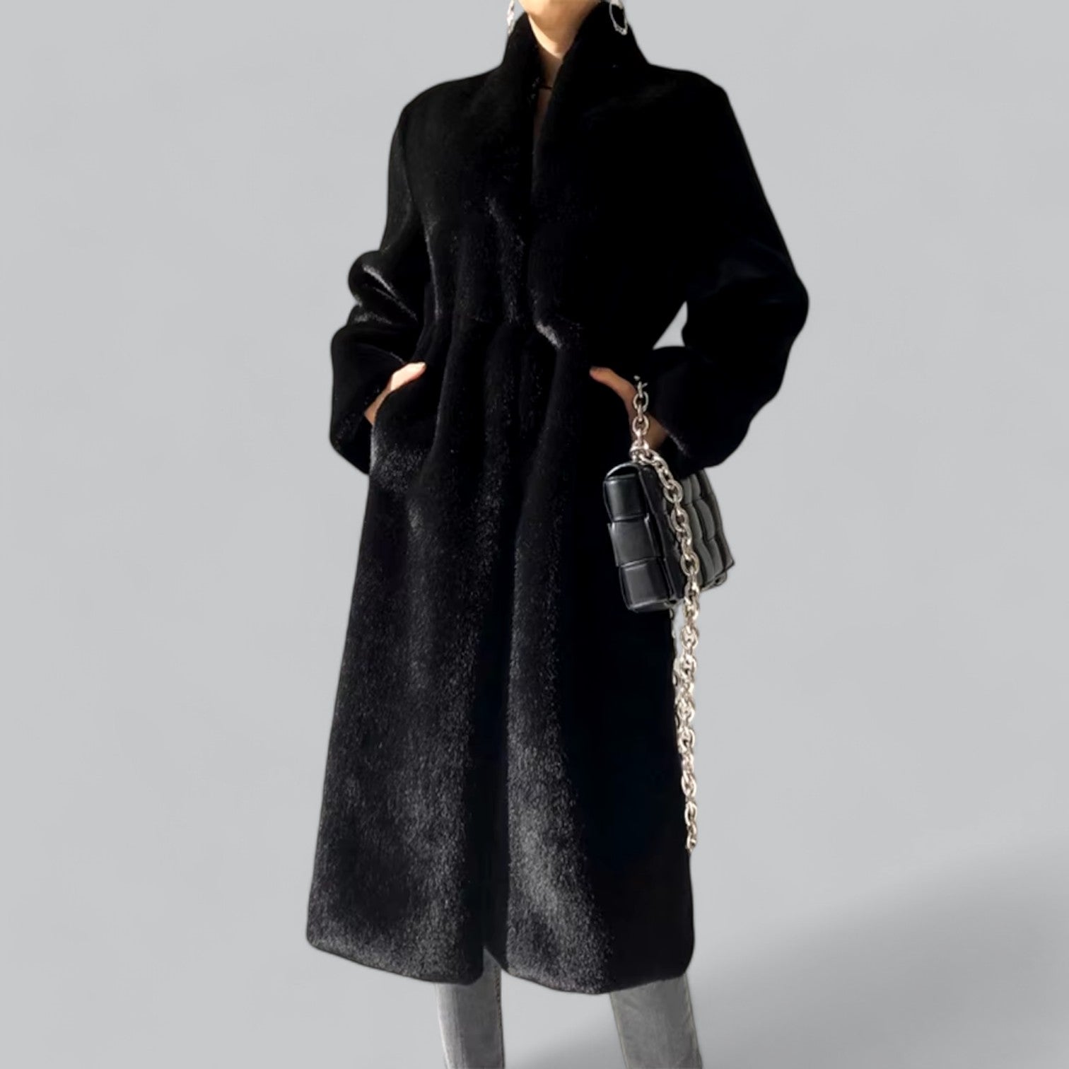 Luxury Mink Fur Long Coat for Women