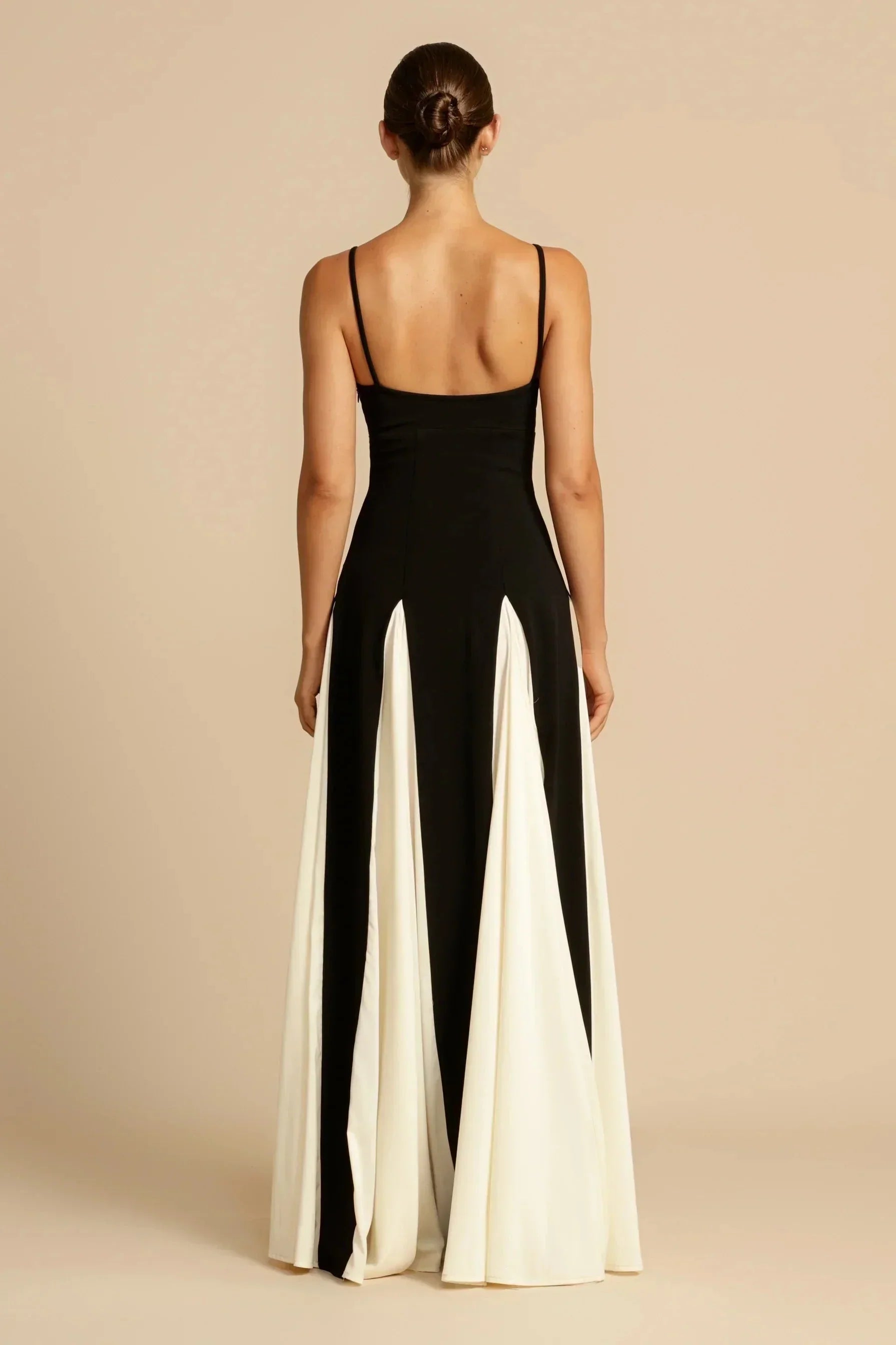 Two-Tone Black and White Maxi Dress