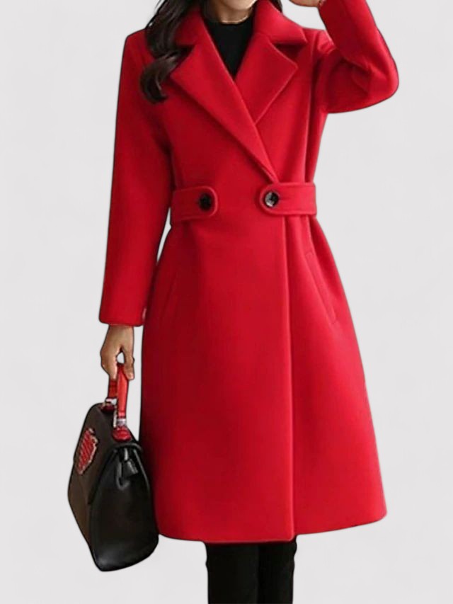 Women's Wool Winter Coat with Belt