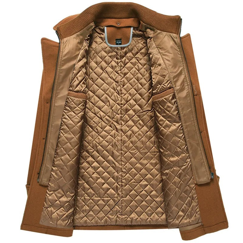 Men's Woolen Coat with Zipper