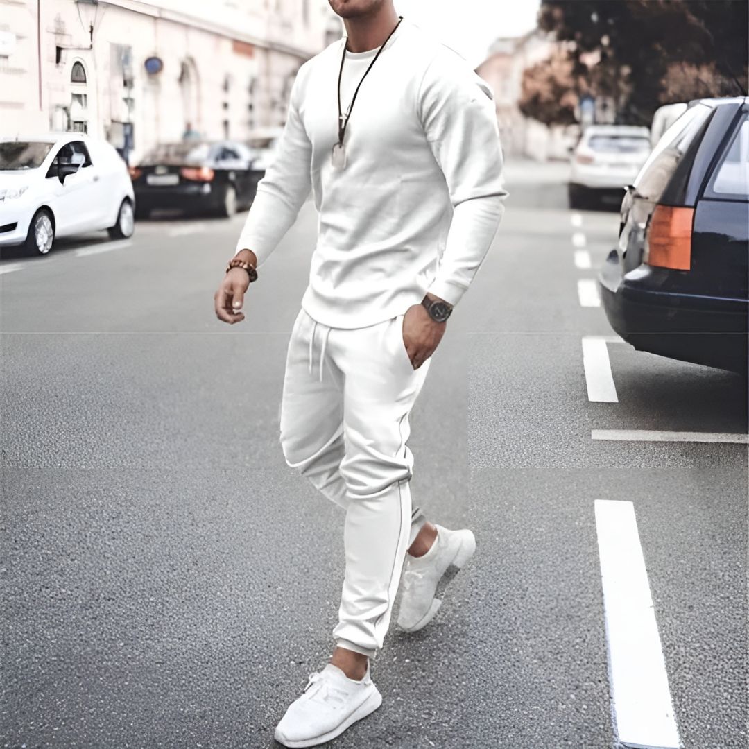 Men's Solid Colour Casual Tracksuit