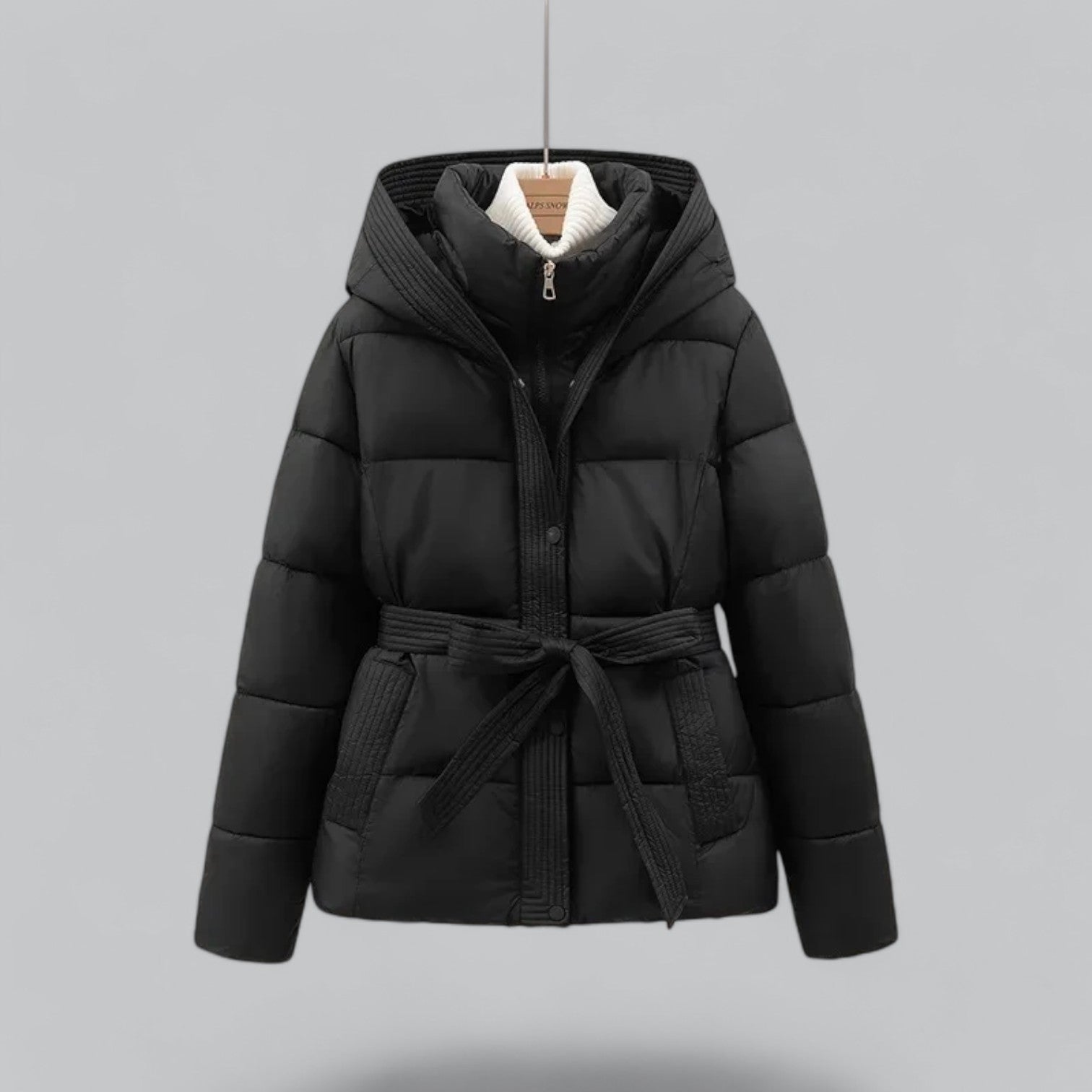 Women's Belted Winter Parka Jacket