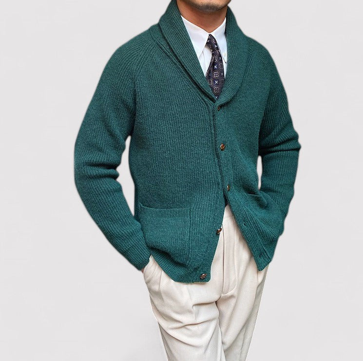 Men's Shawl Collar Knitted Cardigan