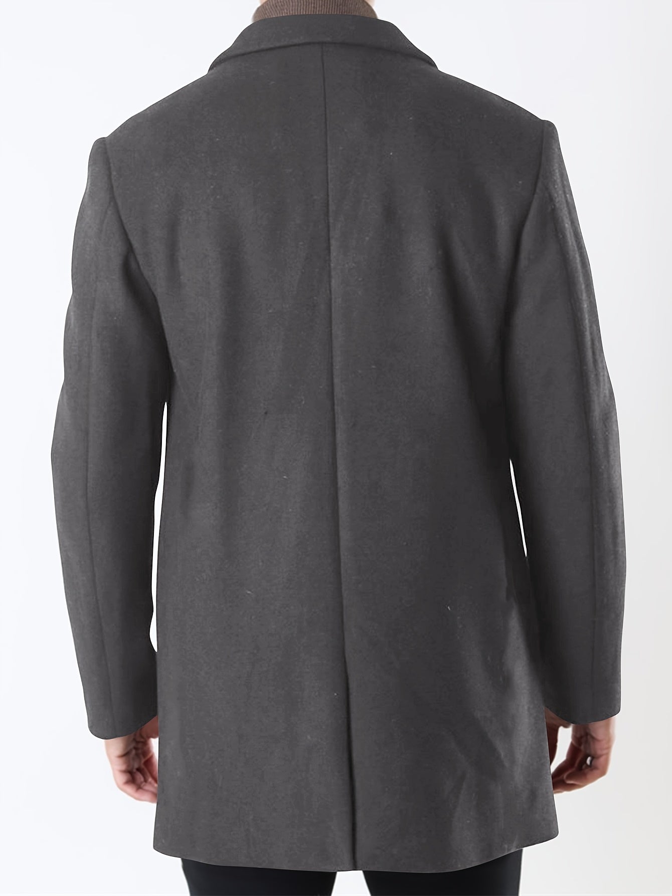 Men's half-length woven polyester trench coat