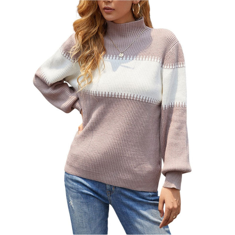 Almira - Cozy Knitted Pullover - Colorblock Design