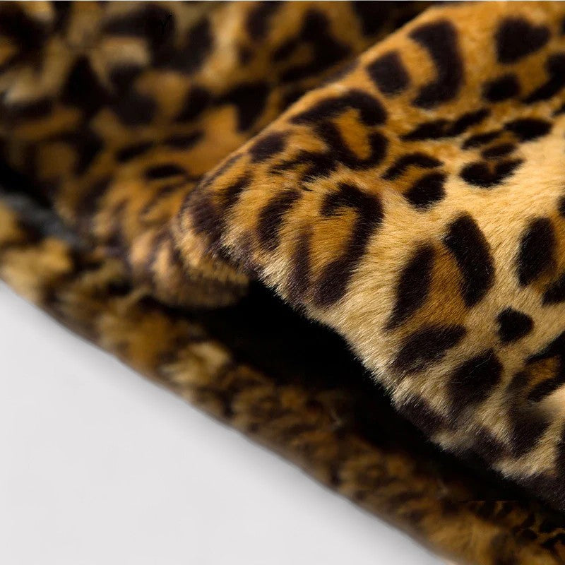 Leopard Faux Fur Jacket For Women