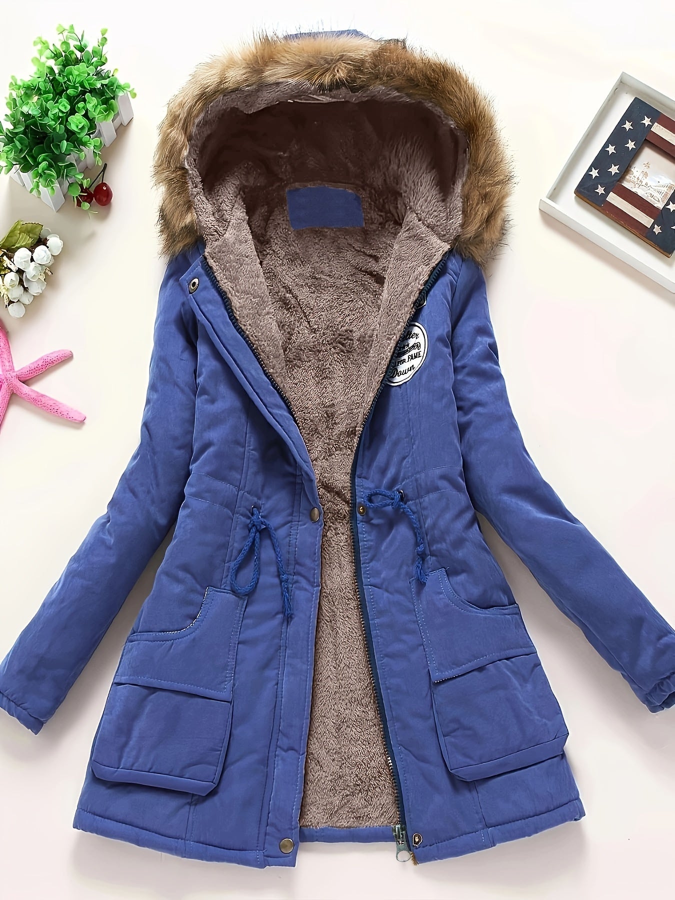 Women's Fleece-Lined Hooded Winter Jacket