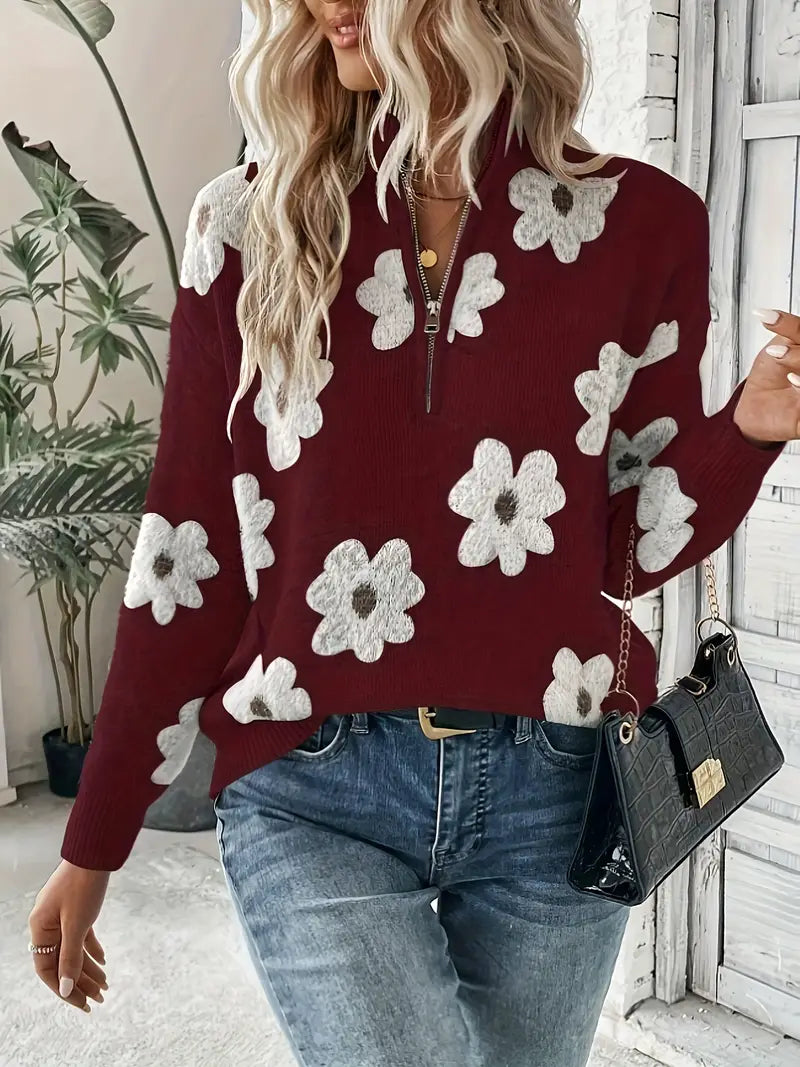 Casual Zip-Up Sweater for Women