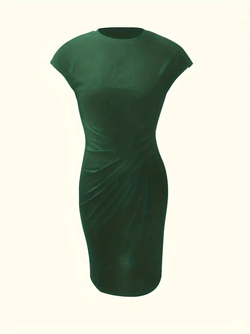 Women's Solid Colour Round Neck Dress