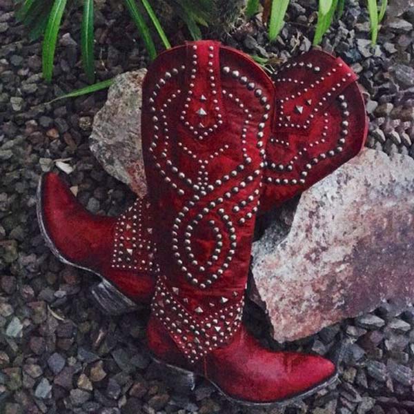 Women's Vegan Leather Western Cowboy Boots