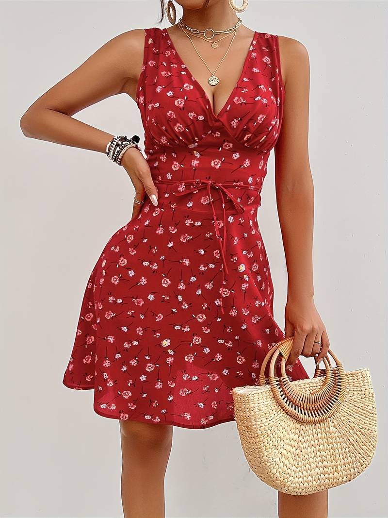 Sleeveless V-Neck Dress for Women