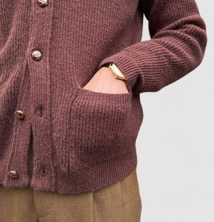 Men's Shawl Collar Knitted Cardigan