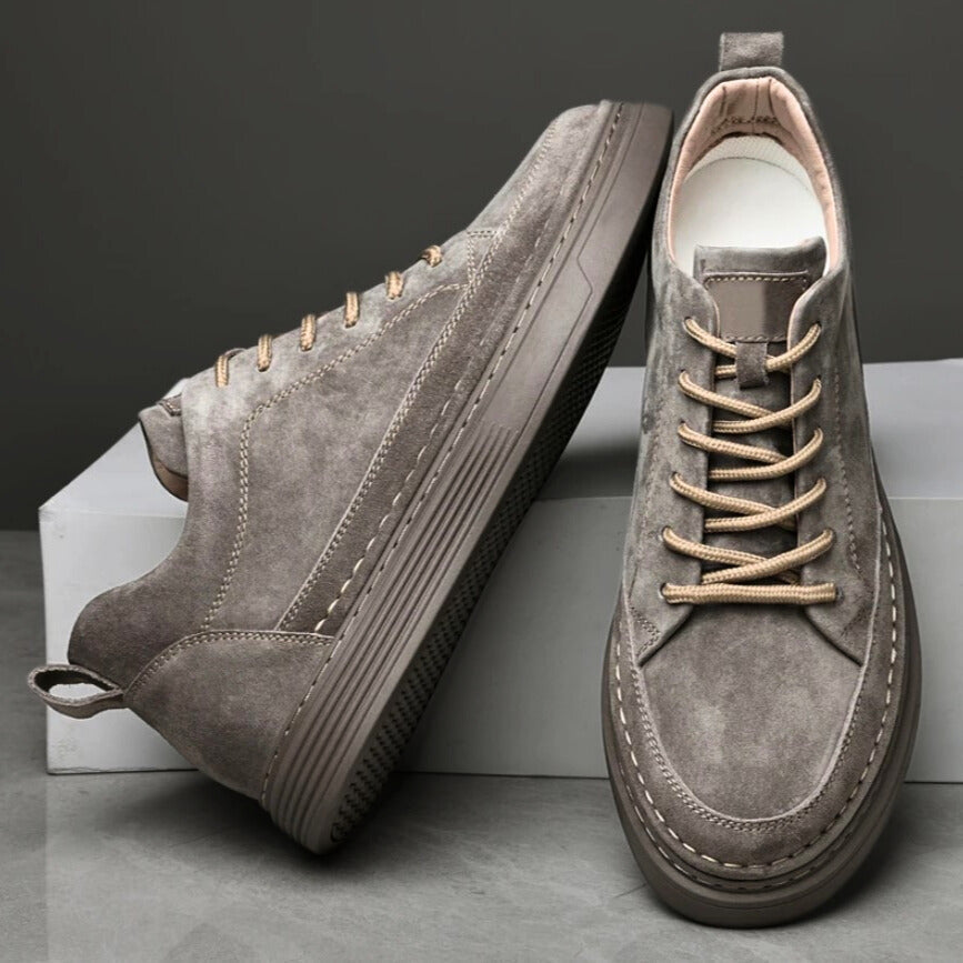 Men's Handmade Suede Lace-Up Shoes