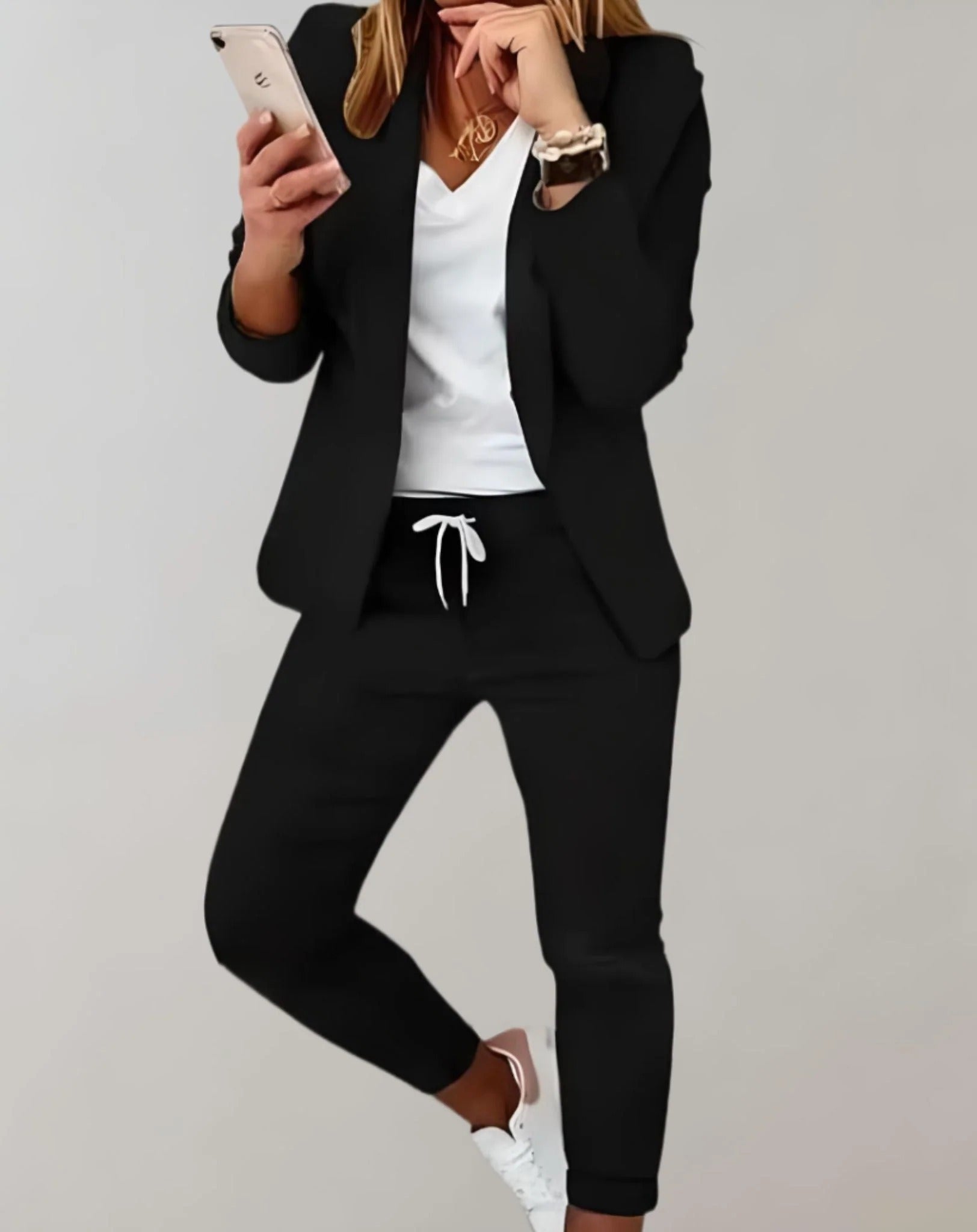 Elegant Blazer and Trousers Set for Women