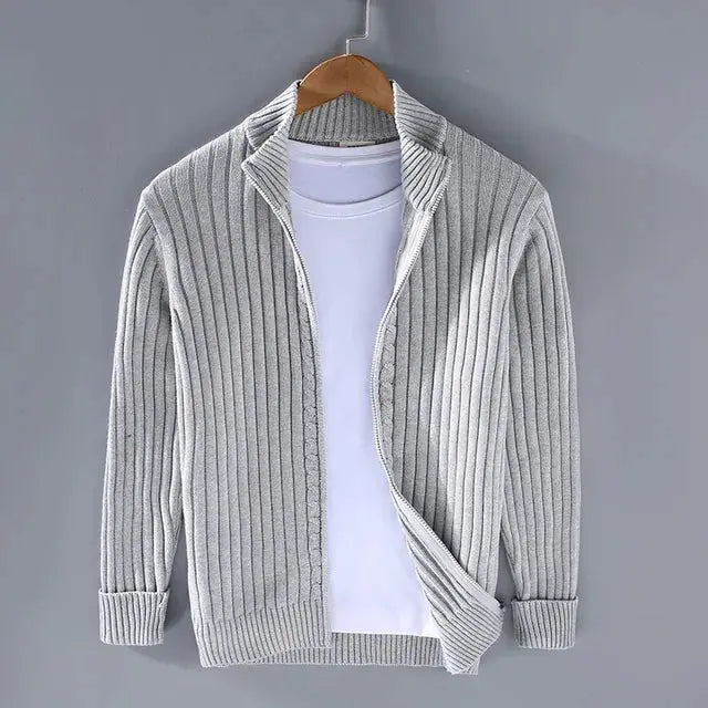 Men's Knitted Zip-Up Sweater