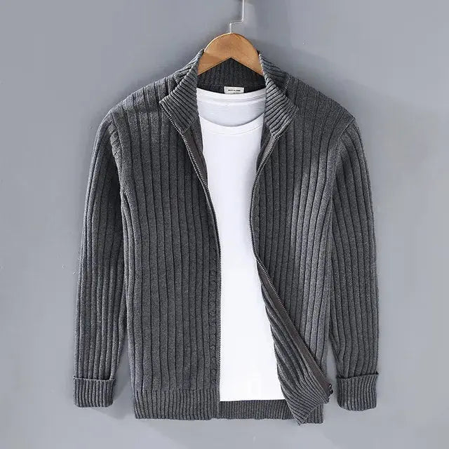 Men's Knitted Zip-Up Sweater