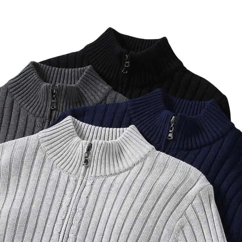 Men's Knitted Zip-Up Sweater