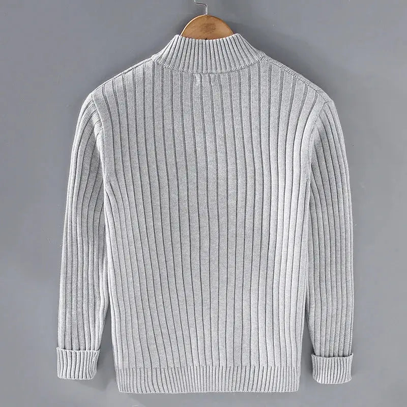 Men's Knitted Zip-Up Sweater