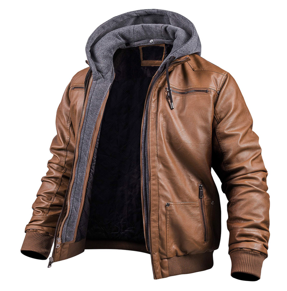 Men's Leather Winter Jacket