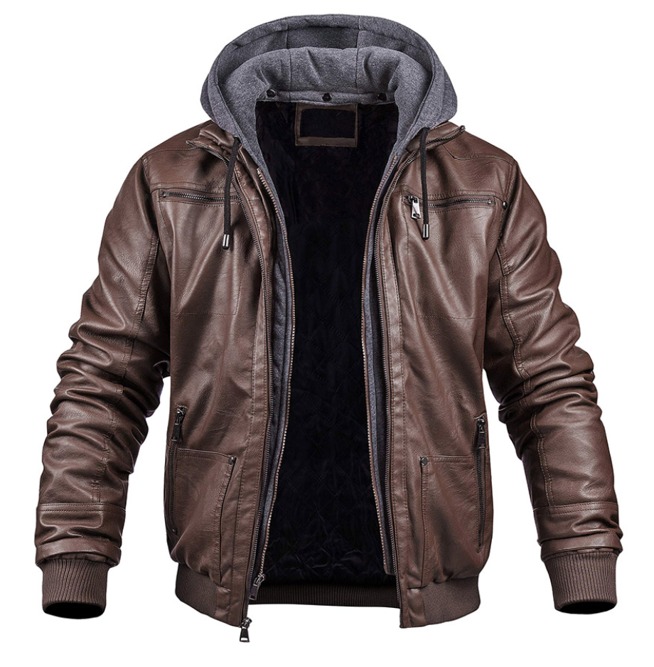 Men's Leather Winter Jacket