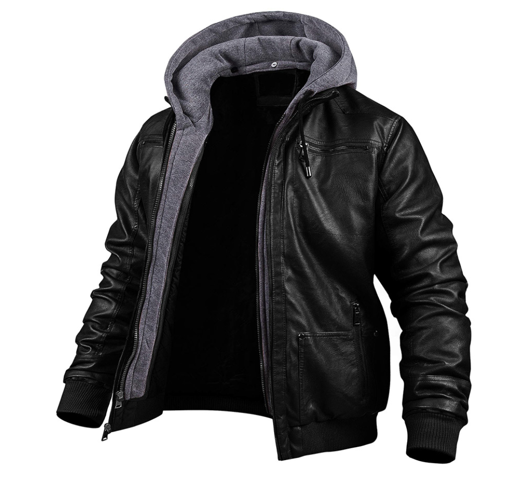 Men's Leather Winter Jacket