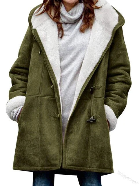 Women's Casual Fleece-Lined Hooded Coat