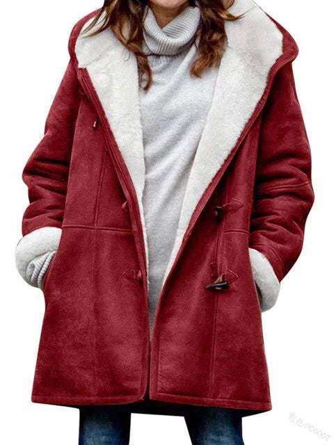 Women's Casual Fleece-Lined Hooded Coat