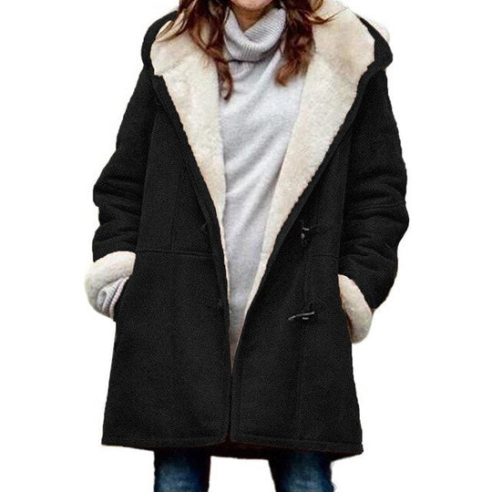 Women's Casual Fleece-Lined Hooded Coat