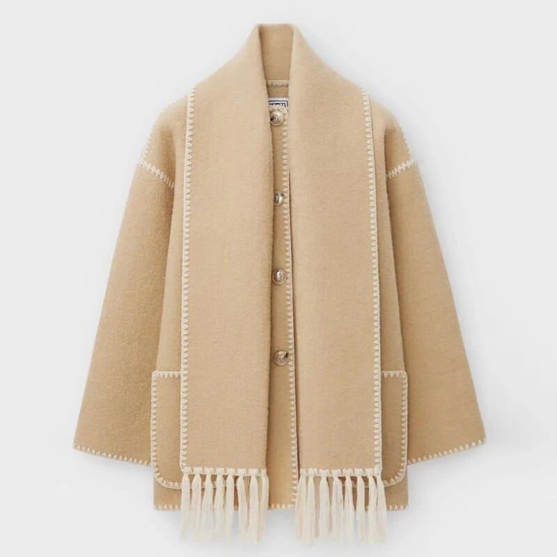 Women's Shawl Collar Casual Scarf Jacket